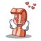 In love bacon mascot cartoon style