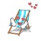 In love beach chair mascot cartoon