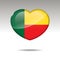 Love BENIN symbol. Heart flag icon.