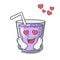 In love berry smoothie mascot cartoon