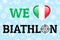 We love biathlon vector illustration. Italy national flag. Heart symbol in traditional Italian colors. Poster for clothes prints,