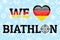 We love biathlon vector poster. Germany national flag. Heart symbol in traditional German colors. Good idea for clothes prints, fa