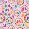 Love bird garland love star colorful seamless pattern