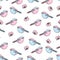 LOVE BIRD Valentine`s Seamless Pattern