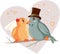 Love Birds Cartoon Vector Illustration