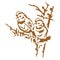 Love Birds Couple Printable Vector Stencil Art