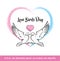 Love Birds Day Pink & Blue Heart
