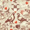 Love birds seamless pattern