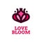 love bloom flora flower nature logo concept design illustration