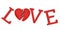 Love Broken Heart Word Isolated in white background.  3d illustration