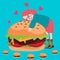 Love burger junknfood lover delicious meat tasty