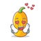 In love butternut squash mascot cartoon