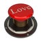 Love button, 3d red glossy metallic