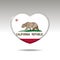 Love California state symbol. Heart flag icon. 10 EPS