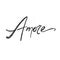 Love calligraphy inscription. Amore lettering. Modern brush calligraphy.