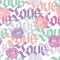 Love calligraphy seamless pattern