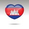 Love CAMBODIA symbol. Heart flag icon