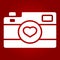 Love camera glyph icon, valentines day romantic