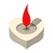 Love Candle Icon. Love and Gifts for Web on white background. Fl