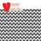 Love card with heart on modern chevron background