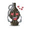 In love cartoon grenade a in the bag