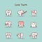 Love cartoon tooth set