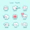 Love cartoon tooth set