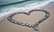 Love Carved in Stone: Heart-Shaped Rocks Gracing a Seaside Beach