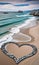 Love Carved in Stone: Heart-Shaped Rocks Gracing a Seaside Beach