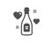 Love champagne icon. Wedding drink sign. Vector