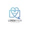 Love chat , Heart talk logo template