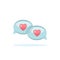 Love chat icon. Messages with hearts. Valentine day