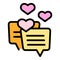 Love chat offer icon vector flat