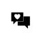 Love chat solid icon, heart in speech