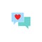 Love chat solid icon, heart in speech bubble