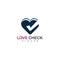 Love Check combination Logo Symbol Design concept Illustration