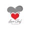 Love chef romantic luxury logo an icon design