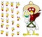 Love chicken mexican expressions cartoon set