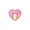 Love with close house door Icon. Simple Heart Illustration Line Style Logo Template Design.