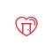 Love with close house door Icon. Simple Heart Illustration Line Style Logo Template Design