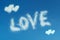 Love cloud text and heart clouds