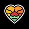 Love Colorful Agriculture Logo Vector Design illustration Emblem