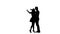 Love communicate with each other they have love. Silhouette. White background