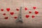 Love concept with Eiffel tower and heart shaped icons