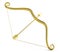 Love concept: Golden Cupid\'s bow and arrow