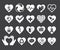 Love concept heart line icons style.