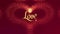 Love confession. Valentine`s Day heart made of golden splash is appearing. Then the heart is dispersing. Blurred