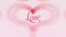 Love confession. Valentine`s Day heart made of pink splash is appearing. Then the heart is dispersing. Isolated on light