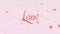 Love confession. Valentine`s Day lettering, isolated on white background, which is bedecked with little cute pink hearts