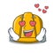 In love construction helmet mascot cartoon